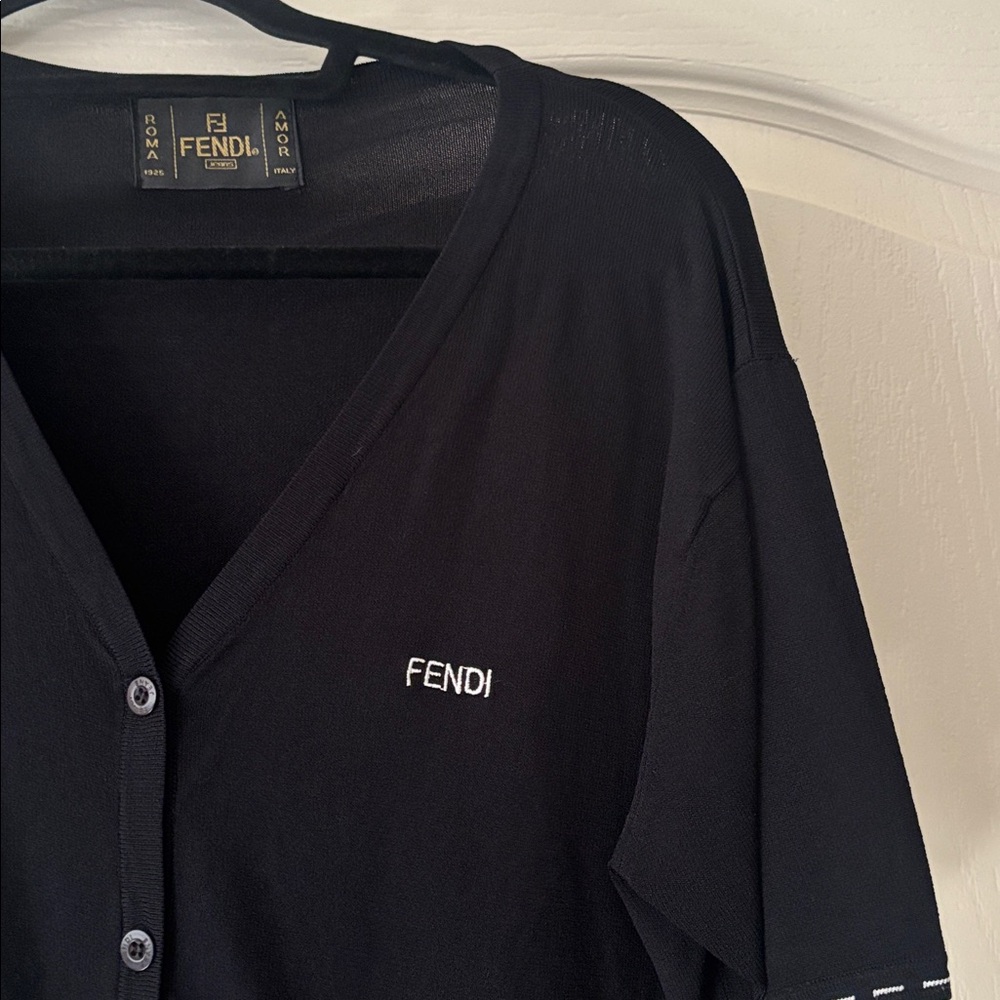 Fendi Black short sleeve sweater